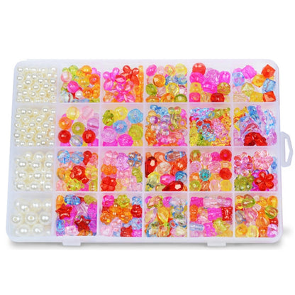 24 Grid Acrylic Beaded Kids DIY Necklace Bracelet Toys