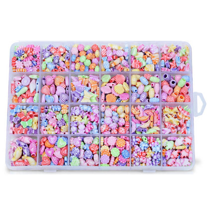 24 Grid Acrylic Beaded Kids DIY Necklace Bracelet Toys