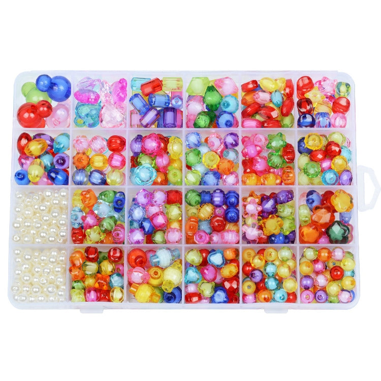 24 Grid Acrylic Beaded Kids DIY Necklace Bracelet Toys