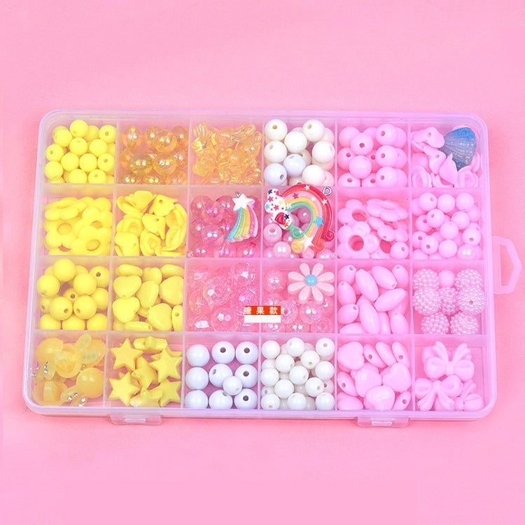 24 Grid Acrylic Beaded Kids DIY Necklace Bracelet Toys