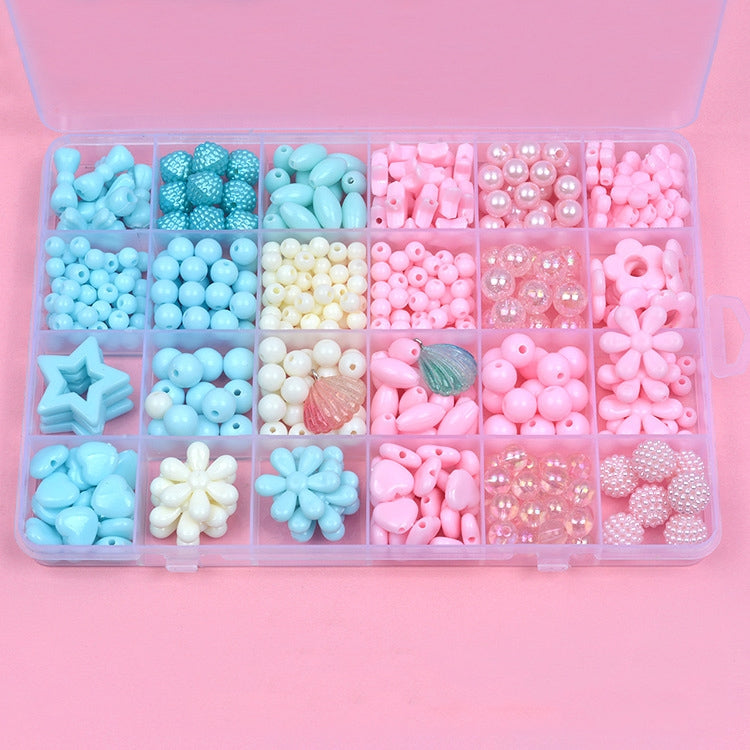 24 Grid Acrylic Beaded Kids DIY Necklace Bracelet Toys