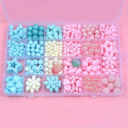 24 Grid Acrylic Beaded Kids DIY Necklace Bracelet Toys