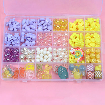 24 Grid Acrylic Beaded Kids DIY Necklace Bracelet Toys