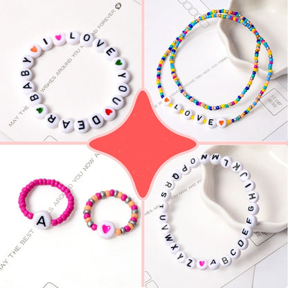 28 Grid Alphabet Beads Rice Beads DIY Beaded Bracelet Material, 28 Grid