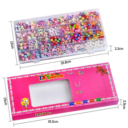 32 Grilles Perles Acryliques Jouets Collier Bracelet Bricolage Enfants, Sans Boîte, Avec Boîte Colorée