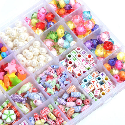 32 Grilles Perles Acryliques Jouets Collier Bracelet Bricolage Enfants, Sans Boîte, Avec Boîte Colorée