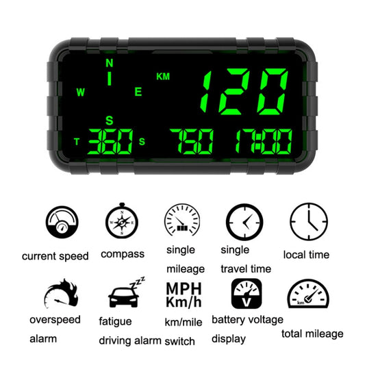 Pantalla de visualización frontal GPS, velocidad, kilometraje, brújula, coche, general, C3012 GPSHUD