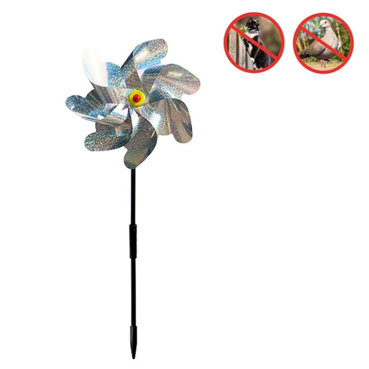 Balcony Garden Farmland Bird Catcher Reflector Anti-bird Laser Windmill, Style: Seven, Seven, Eight, Silver Octagon