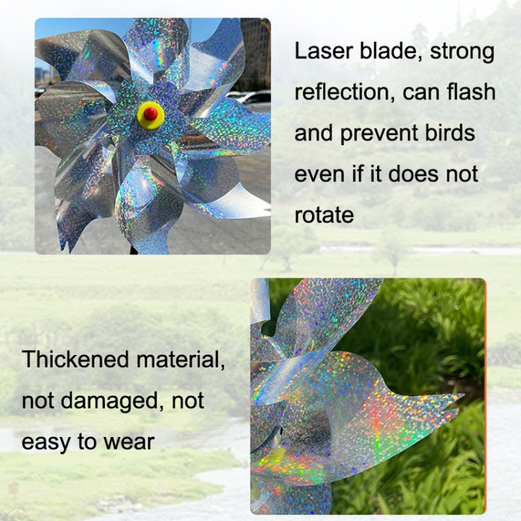 Balcony Garden Farmland Bird Catcher Reflector Anti-bird Laser Windmill, Style: Seven, Seven, Eight, Silver Octagon