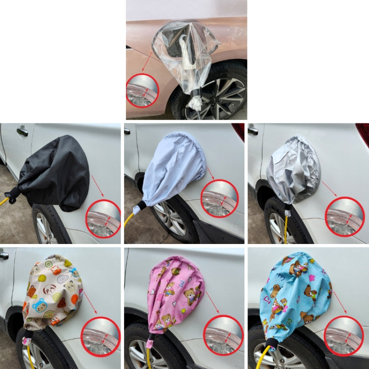 New Energy Vehicle Charging Port Waterproof Protective Cover, Color:, Transparent, Black, Gray White, Silver, Bear Pink