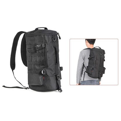 LEO 28085 Cylina Shape Fishing Gear Backpack Fishing Rod Outdoor Shoulder Bag, 28085-B Black