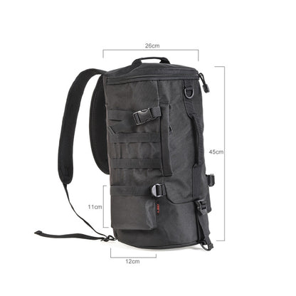 LEO 28085 Cylina Shape Fishing Gear Backpack Fishing Rod Outdoor Shoulder Bag, 28085-B Black