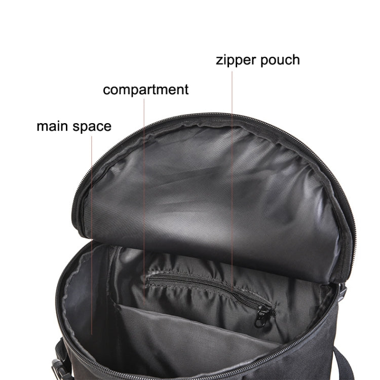 LEO 28085 Cylina Shape Fishing Gear Backpack Fishing Rod Outdoor Shoulder Bag, 28085-B Black