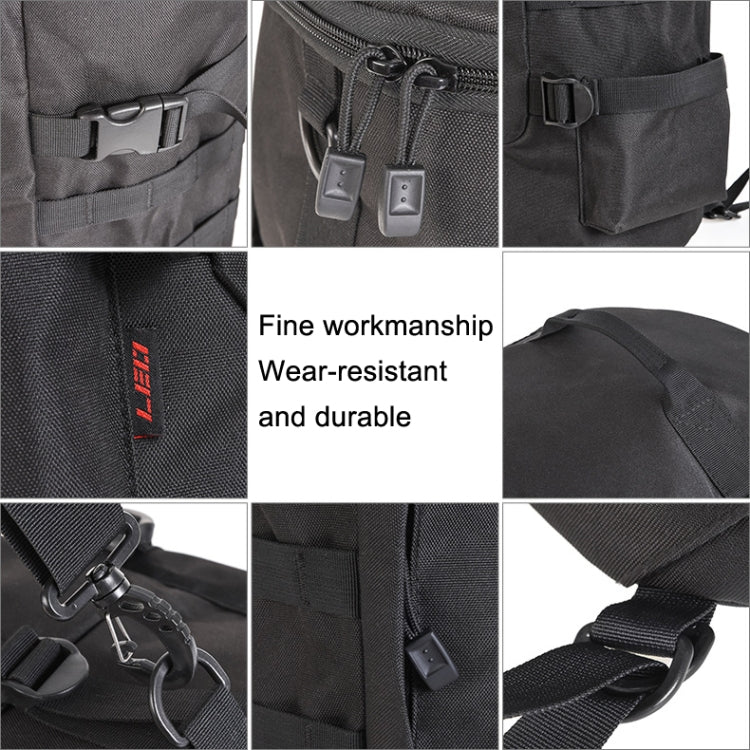 LEO 28085 Cylina Shape Fishing Gear Backpack Fishing Rod Outdoor Shoulder Bag, 28085-B Black