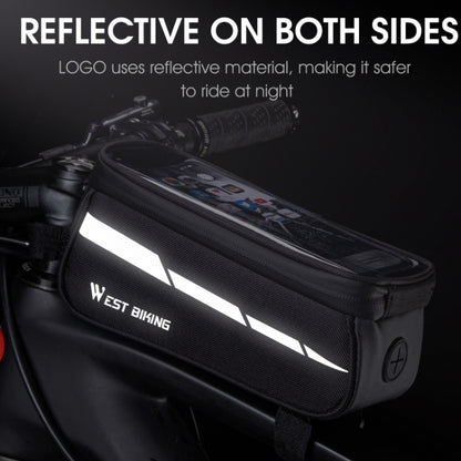 WEST BIKING 7 inches Mountain Bike Mobile Phone Touch Screen Front Beam Bag, Black, Black Gray