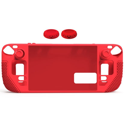 All-Inclusive Silicone Cover With Button Cap For Steam Deck, (Blue), (Red), (Pink), (Black)