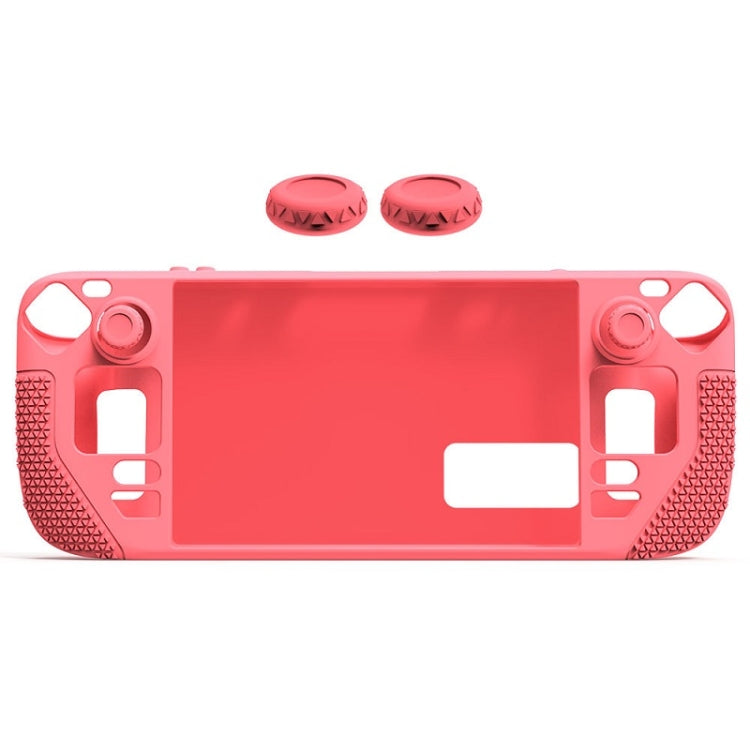 All-Inclusive Silicone Cover With Button Cap For Steam Deck, (Blue), (Red), (Pink), (Black)