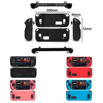 All-Inclusive Silicone Cover With Button Cap For Steam Deck, (Blue), (Red), (Pink), (Black)
