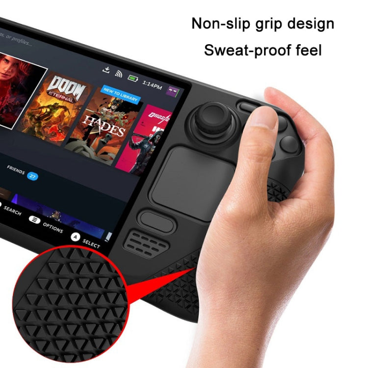 All-Inclusive Silicone Cover With Button Cap For Steam Deck, (Blue), (Red), (Pink), (Black)