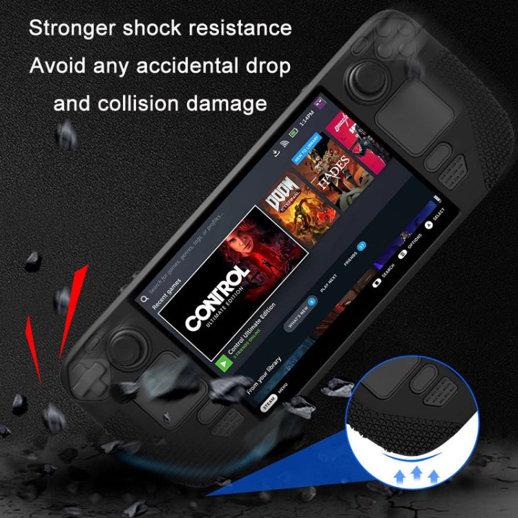 All-Inclusive Silicone Cover With Button Cap For Steam Deck, (Blue), (Red), (Pink), (Black)