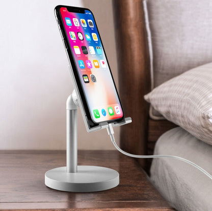 MT-100 Round Bottom Column Multi-Angle Adjustable Mobile Phone Tablet Holder, Black, Rose Gold, Silver, Champagne