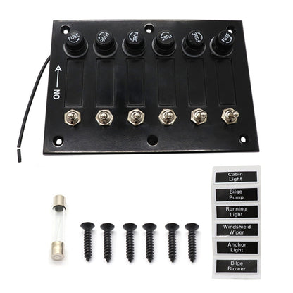 AOS3045 Switch Panel Marine Retrofit Each With Independent Fuse Protection, 3 Groups Shake Switch, 6 Groups Shake Switch