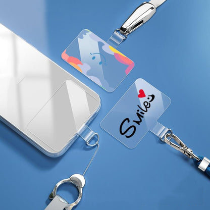 Universal Phone Lanyard Gasket Back Stick TPU Connecting Piece, Smile, Colored Smiley Face, Happy, Rainbow, Deer, Adorable Tiger