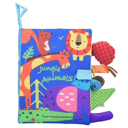 Tail Cloth Book Baby Enlightenment 3D Early Education Cloth Book, Black and Yellow Ainmal, Black and White Jungle, Black and White Farm, Ocean, Jungle, Dinosaur, Tropical Rain Forest, Mermaid, Farm