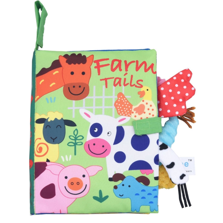 Tail Cloth Book Baby Enlightenment 3D Early Education Cloth Book, Black and Yellow Ainmal, Black and White Jungle, Black and White Farm, Ocean, Jungle, Dinosaur, Tropical Rain Forest, Mermaid, Farm