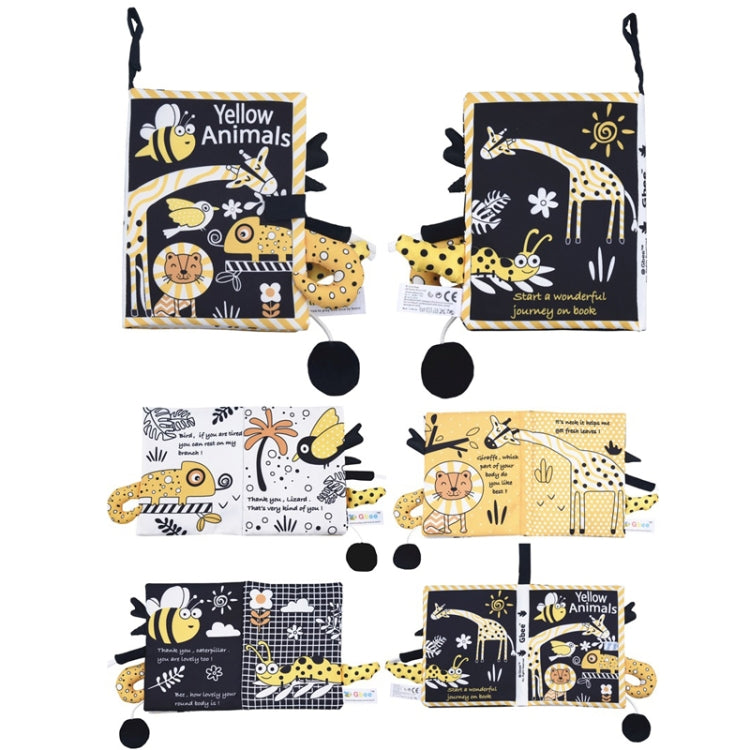 Tail Cloth Book Baby Enlightenment 3D Early Education Cloth Book, Black and Yellow Ainmal, Black and White Jungle, Black and White Farm, Ocean, Jungle, Dinosaur, Tropical Rain Forest, Mermaid, Farm