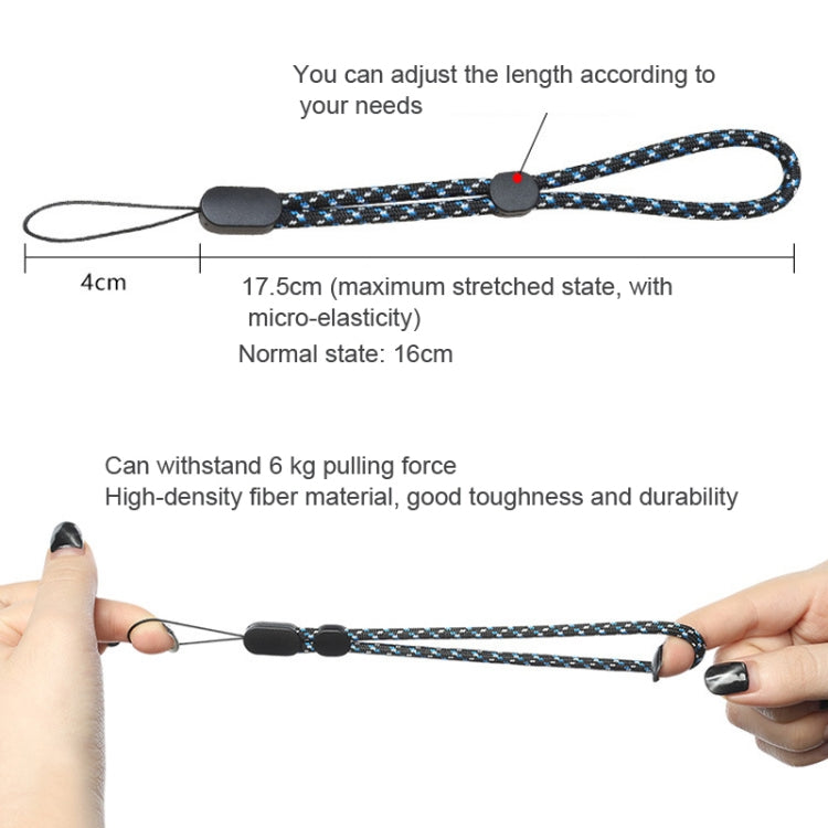10 PCS Adjustable Mobile Phone Lanyard Short Type Lanyard Wrist Anti-lost Lanyard, Jacquard Green, Jacquard Blue, Jacquard Red, Black