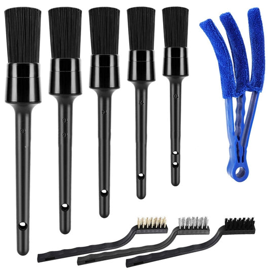 9 PIÈCES / Set Brosse de nettoyage pour la climatisation de sortie intérieure de voiture, 9 pièces / set Brosse de nettoyage
