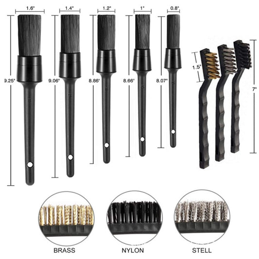 9 PIÈCES / Set Brosse de nettoyage pour la climatisation de sortie intérieure de voiture, 9 pièces / set Brosse de nettoyage