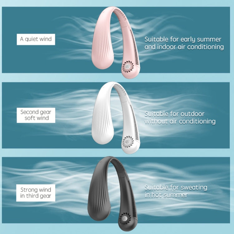 Ventilateur de Cou Suspendu Paresseux Sans Lame Silencieux,Modèle:, T36 Noir 3000 mAh, A306 Quatre cœurs 4000 mAh Rose