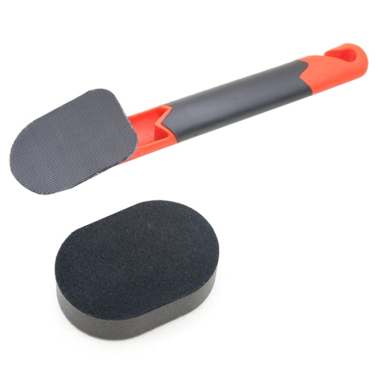 Manche + Éponge Brosse de Lustrage à Long Manche pour Pneus de Voiture, Brosse à Cire pour Pneus, Éponge, 10 Éponges, Manche + Éponge