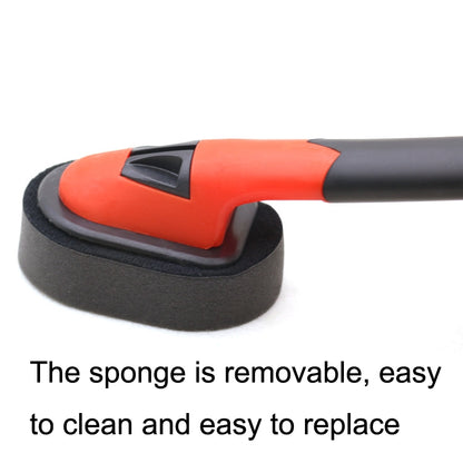 Manche + Éponge Brosse de Lustrage à Long Manche pour Pneus de Voiture, Brosse à Cire pour Pneus, Éponge, 10 Éponges, Manche + Éponge