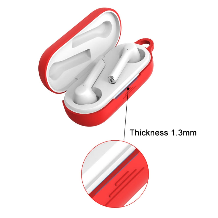 Bluetooth Earphone Silicone Protective Case for Huawei Honor FlyPods 3, Red, Yellow, Pink, Noon Blue, Black, White, Matcha Green, Mint Green, Grass Green, Gray Blue