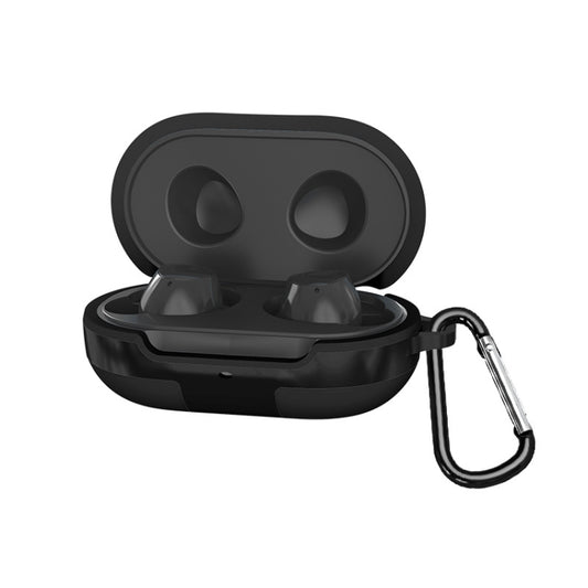 2 fundas de silicona para auriculares Bluetooth Samsung Galaxy Buds (negro, blanco, rojo y azul claro)