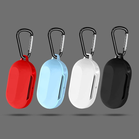 2 fundas de silicona para auriculares Bluetooth Samsung Galaxy Buds (negro, blanco, rojo y azul claro)