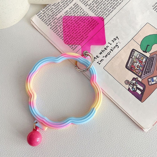 Flower-shaped Wave Phone Case Anti-lost Keychain Silicone Bracelet
