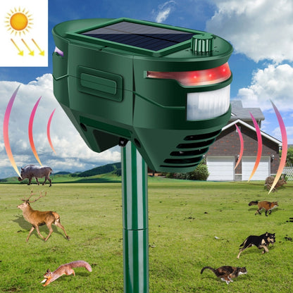 Répulsif d'animaux extérieur solaire à ultrasons et infrarouge RC-544, RC-544