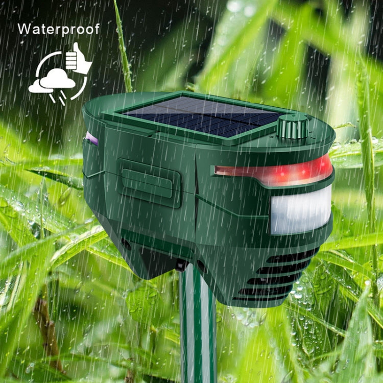 Répulsif d'animaux extérieur solaire à ultrasons et infrarouge RC-544, RC-544