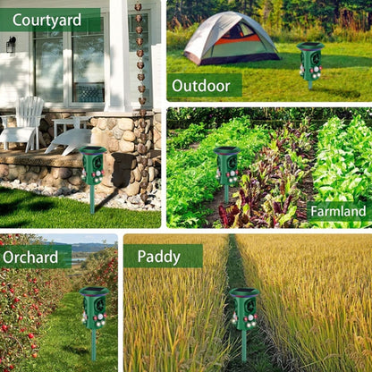 RC-543 Solar Energy 360 Degree Omnidirectional Ultrasonic Bird Repeller Animal Repeller