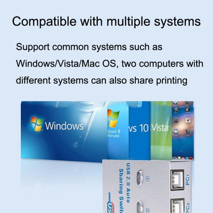 SW68 2 In 1 Switcher USB Manual Print Sharer, Color: Black, Black, Silver