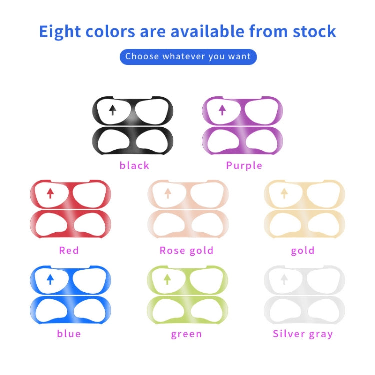 2 PCS Headphone Inner Cover Sticker Dustproof Protective Film For Airpods 3, Black, Gold, Silver, Rose Gold, Red, Green, Blue, Purple