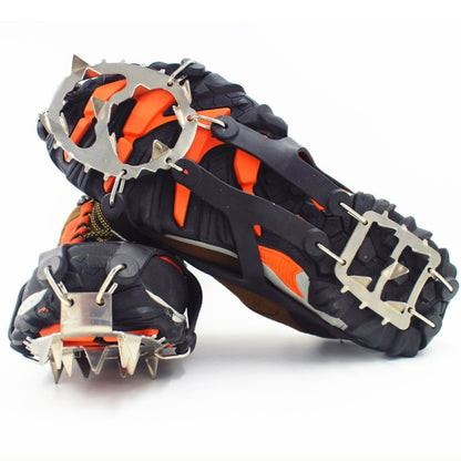 1 Paire de 18 grandes pointes Crampons Extérieur Hiver Marche Pêche sur glace Raquettes à neige Pointes, Taille :, L Noir, L Orange