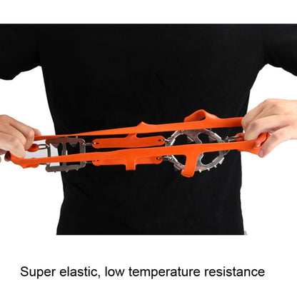 1 Paire de 18 grandes pointes Crampons Extérieur Hiver Marche Pêche sur glace Raquettes à neige Pointes, Taille :, L Noir, L Orange