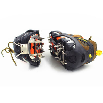 1 Paire de 18 grandes pointes Crampons Extérieur Hiver Marche Pêche sur glace Raquettes à neige Pointes, Taille :, L Noir, L Orange