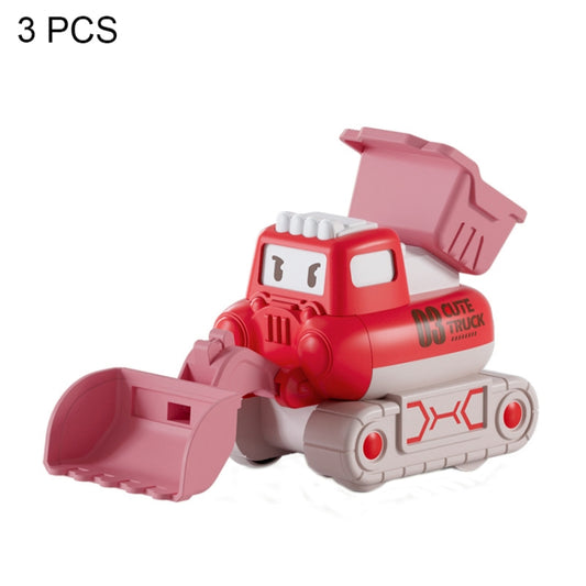 Lot de 3 voitures jouets pour enfants à inertie, modèle 7799, rouge, bleu, vert et jaune.