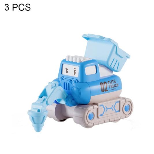 Lot de 3 voitures jouets pour enfants à inertie, modèle 7799, rouge, bleu, vert et jaune.